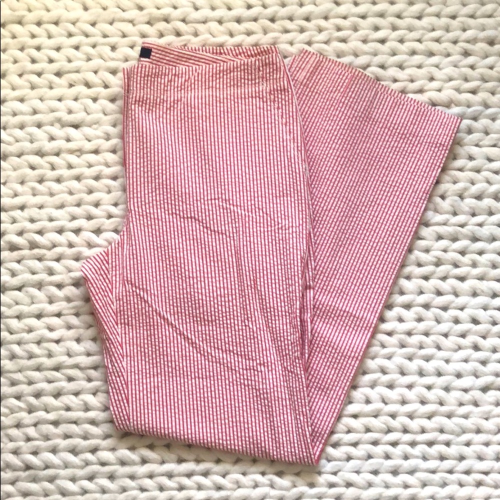 J.Crew Stretch Seersucker straight leg pant
